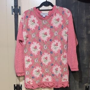 Floral Pink Sweater